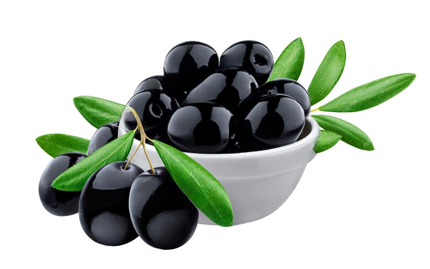 whole ripe black olives